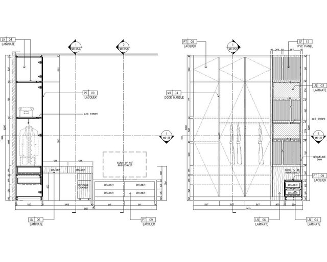 Custom Wardrobe Design & Millwork Drawings (AutoCAD) – image 3 of 3