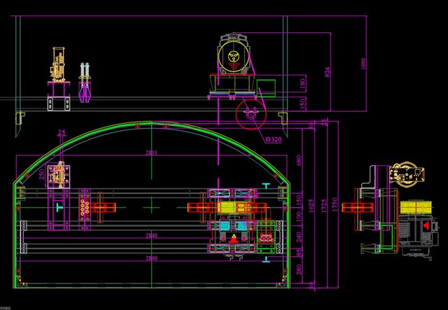 3D model of semi-circular panoramic glass elevator