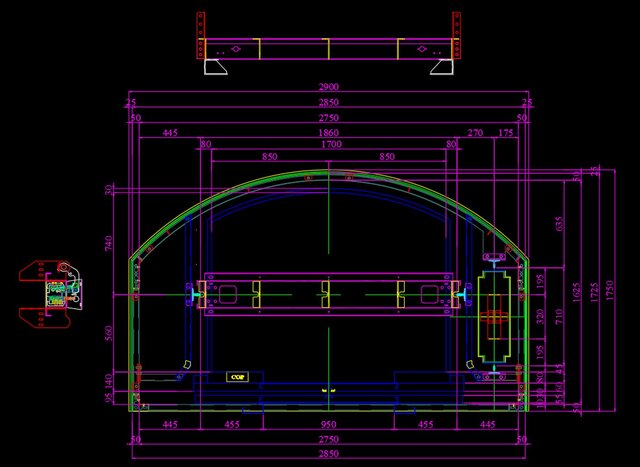 3D model of semi-circular panoramic glass elevator