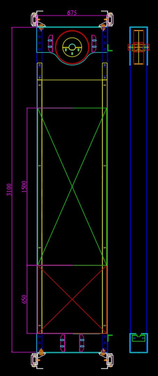 3D model of semi-circular panoramic glass elevator
