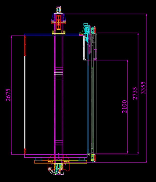 3D model of semi-circular panoramic glass elevator