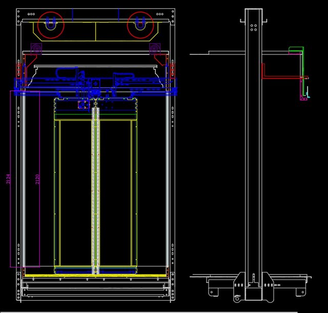 3D model of semi-circular panoramic glass elevator