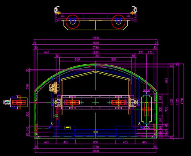 3D model of semi-circular panoramic glass elevator