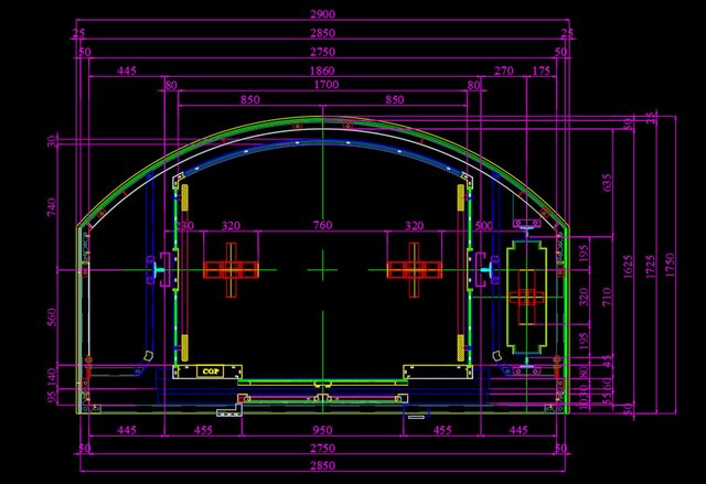 3D model of semi-circular panoramic glass elevator