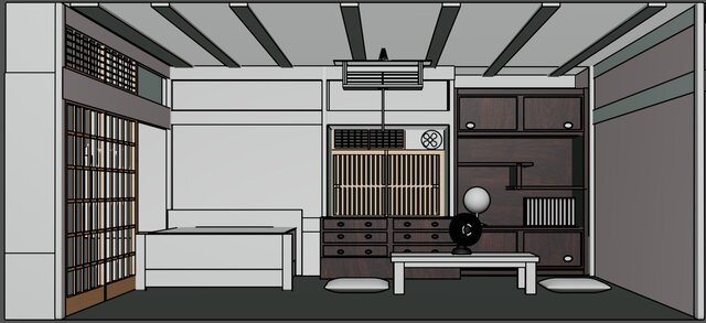 3D model of Japanese Interior Environment — 3D Modeling & Lighting Study