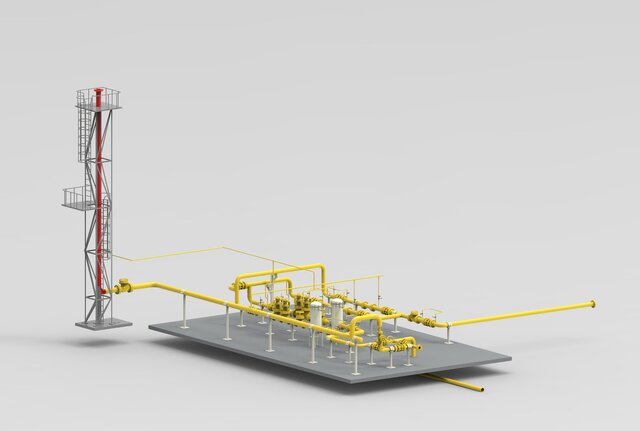 3D model of Industrial Gas Metering & Filtration Station – 3D Piping Design & Layout