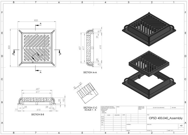 Catch Basin Frame and Grates(OPSD 400.04) 2D shop drawing to 3D – image 2 of 2