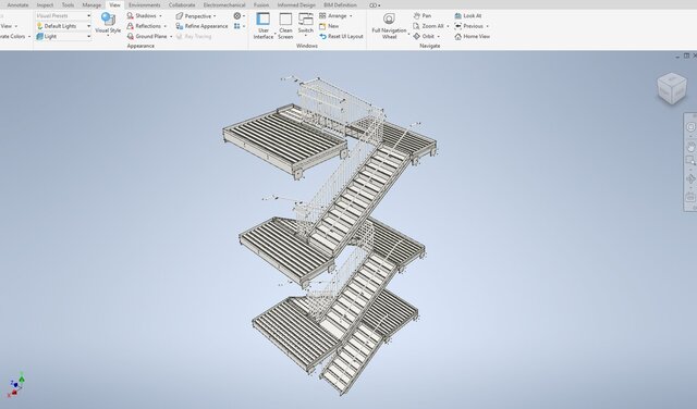 3D model of Custom Stair Systems | Design & Fabrication Drawings