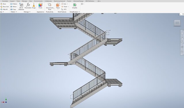 3D model of Custom Stair Systems | Design & Fabrication Drawings