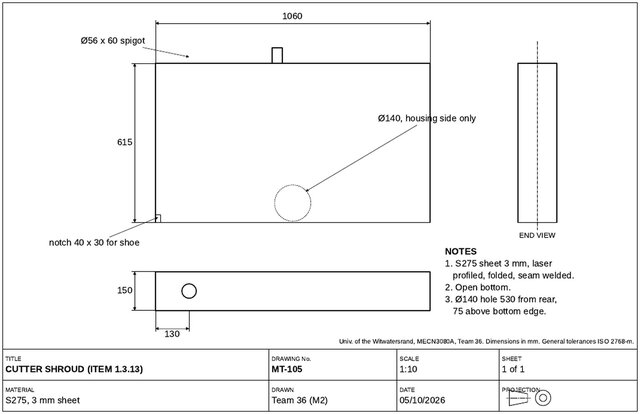 Micro-trenching machine, manufacturing drawings – image 2 of 3