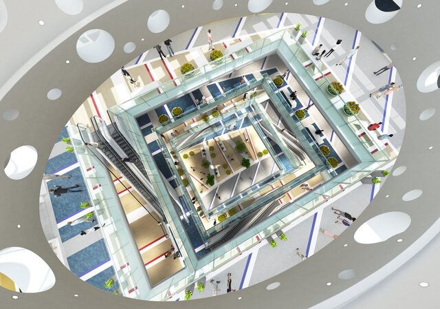 3D model of Rendering of a shopping mall