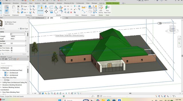 3D model of Single-story building