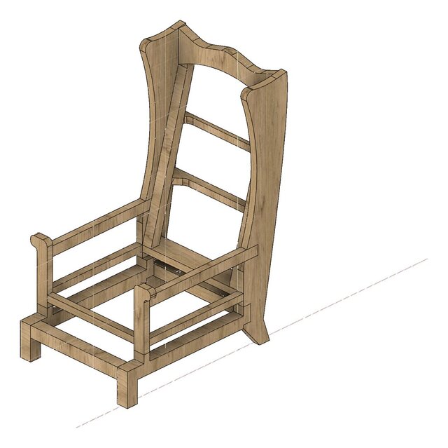 Wingback Chair Frame CAD Design & Manufacturing Documentation