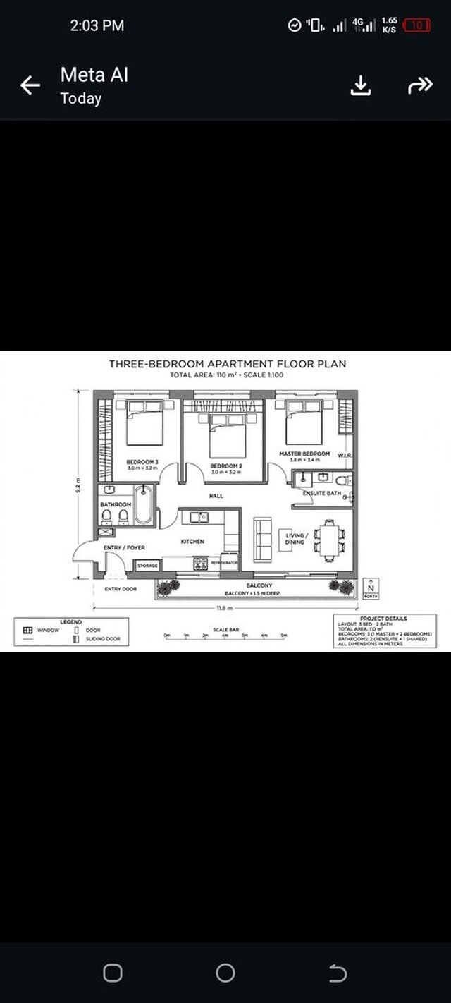 Proposed Four Bedroom Flat - Complete Floor Plan & Structural Layout