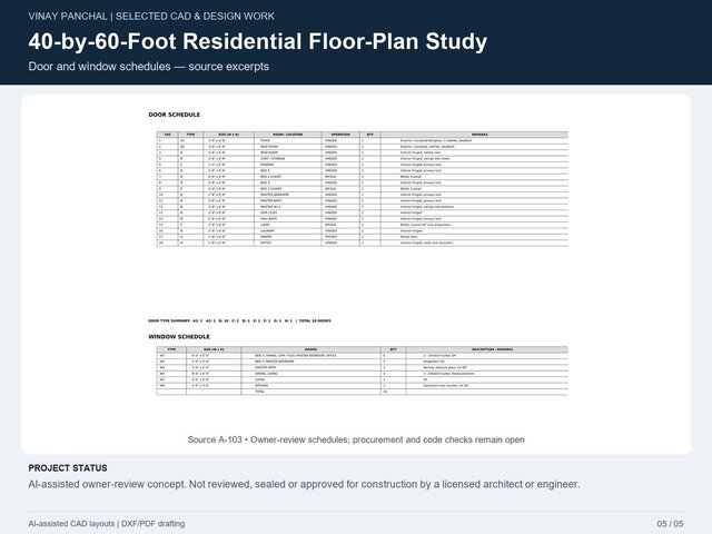 40-by-60-Foot Residential Floor-Plan Study – image 5 of 5