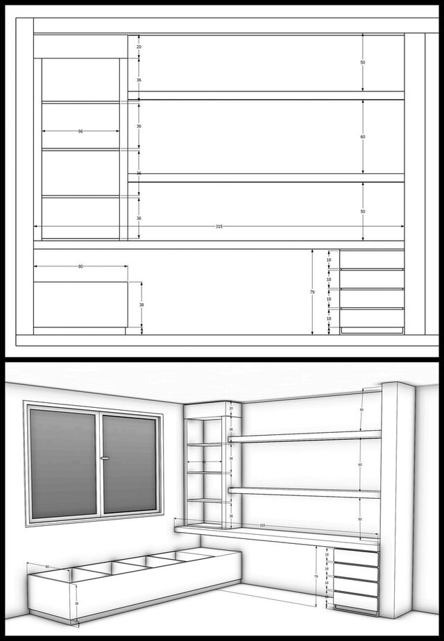 3D model of Small Space Solutions (resolviendo en pequeños espacios) RENDER