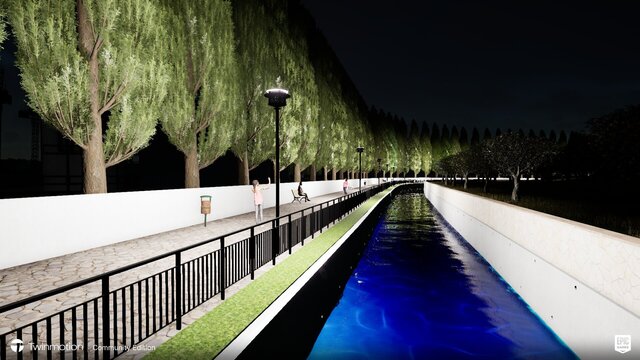 3D model of Riverbank Infrastructure — 3D Visualization Exercise