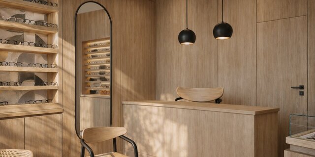 Optical Store Interior Design | Before & After 3D Redesign, Gabès – image 2 of 7