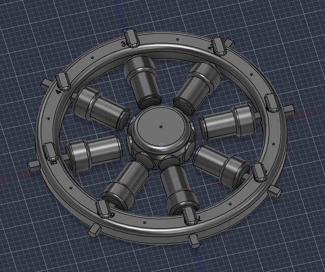 3D model of axial electromagnetic string oscillator