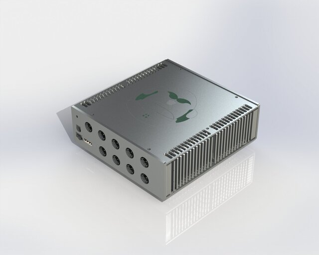 3D model of Custom Aluminum Electronics Enclosure with Passive Cooling