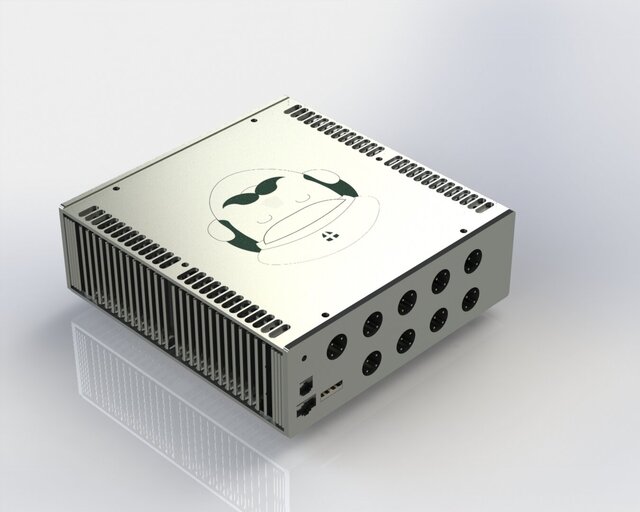 3D model of Custom Aluminum Electronics Enclosure with Passive Cooling