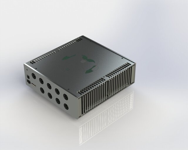 3D model of Custom Aluminum Electronics Enclosure with Passive Cooling