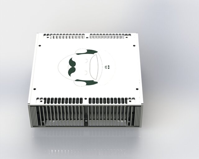 3D model of Custom Aluminum Electronics Enclosure with Passive Cooling