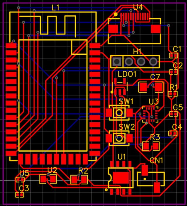 3D model of Custom Wearable Smartwatch PCB Design