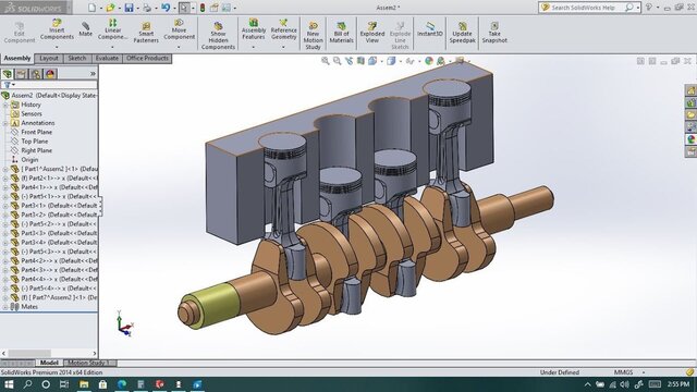 Inline 4 cylinder engine assembly