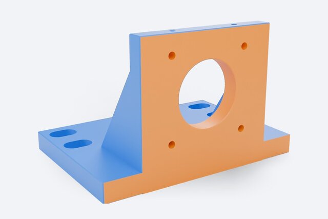 CNC Machined NEMA 23 Motor Mount | 6061 Aluminium, 3-Axis, Design for Machining – image 5 of 7