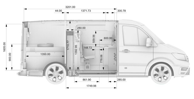 3D model of VW Crafter L3H2 based mobile Dyno Lab