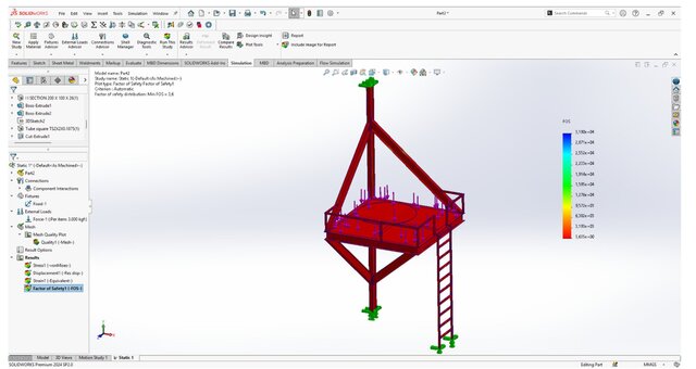 3D model of Mezzanine Structural Design & Load Analysis