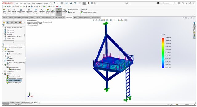 3D model of Mezzanine Structural Design & Load Analysis