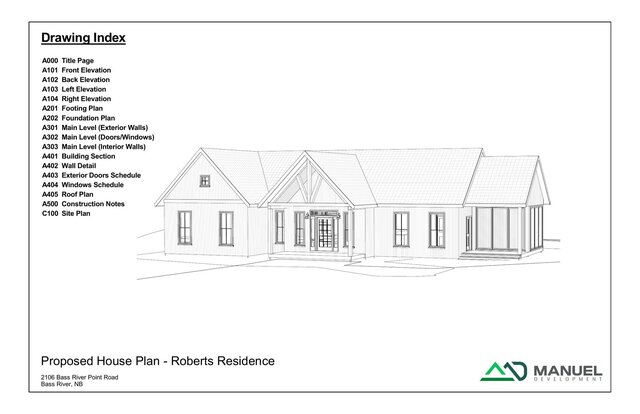 Roberts Residence — Full Construction Drawing Set – image 1 of 14