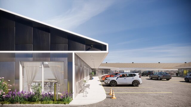 3D model of Commercial Shop Exterior Renovation, 3D Renderings