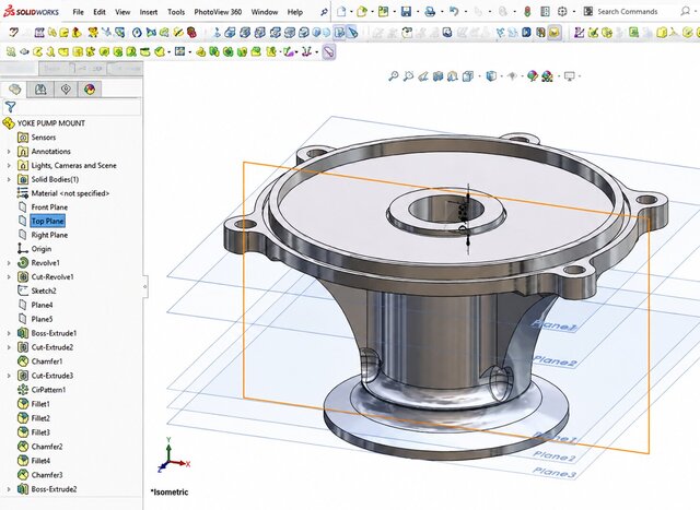 3D model of Yoke Pump Mount-Mechanical CAD design
