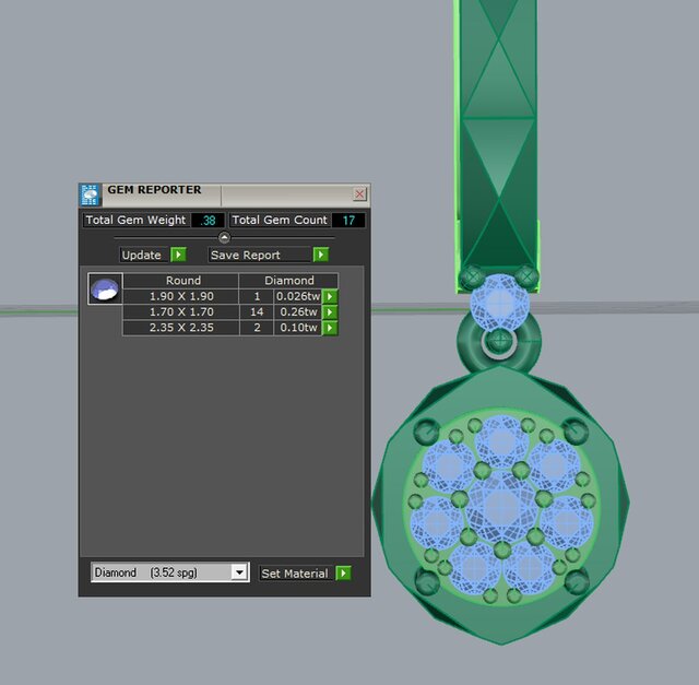 3D model of ring and earring complect