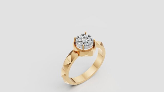 3D model of ring and earring complect