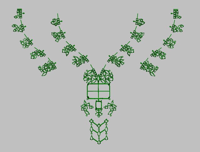 3D model of Luxury + Emerald + Diamond + Necklace Set + Manufacturing-Ready + Jewellery CAD