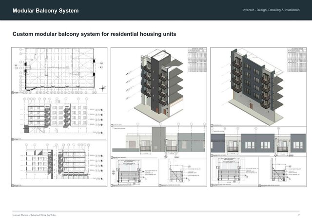 3D model of Modular Balcony System | Design & Fabrication Drawings