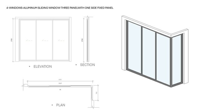 Parametric Aluminum Window Families in Revit (14 Types)