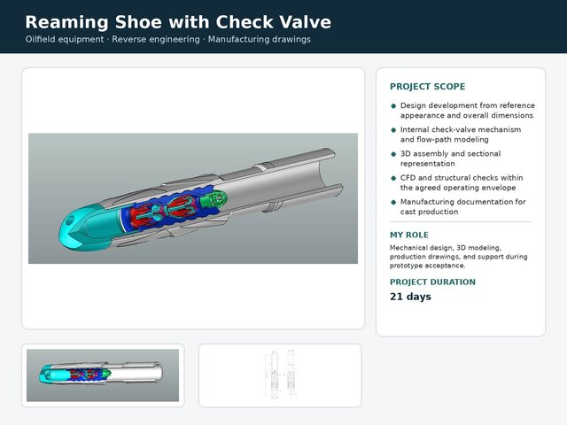 3D model of Reaming Shoe with Check Valve