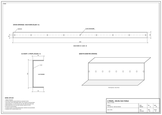 3D model of Sheet-Metal Z & C Profile Fabrication Drawings