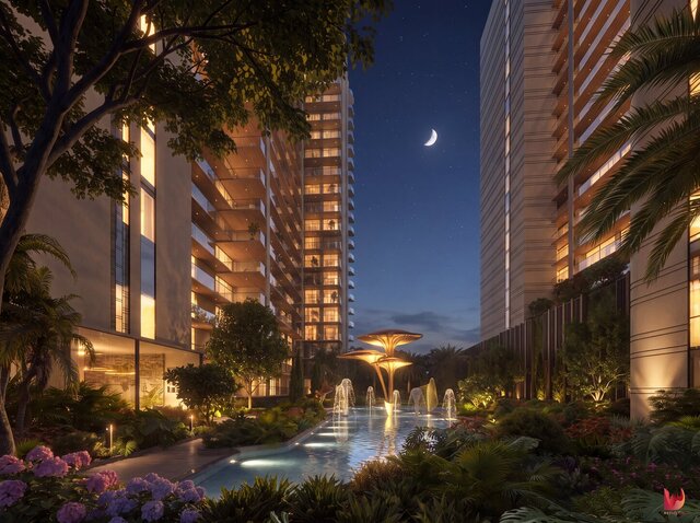 3D model of The Marq by Atlantis | Luxury Residential Architectural Visualization