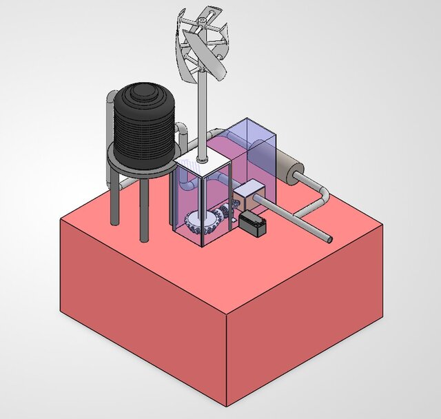 3D model of SMART HYDRO GENERATOR – Micro-Hydropower Energy Recovery System for Building Water Supply