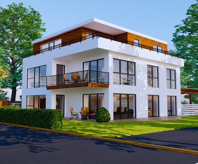 3D model of Modern Residential Exterior Visualization