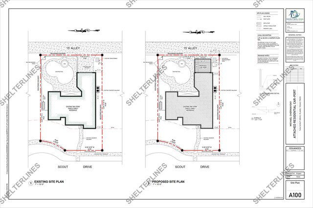 3D model of Attached Residential Carport Addition in Plano, TX | Permit Plans & 3D Visualization