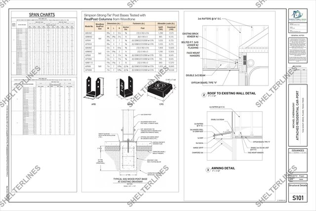 3D model of Attached Residential Carport Addition in Plano, TX | Permit Plans & 3D Visualization