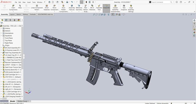 3D model of .22LR belt-fed Light Machine Gun