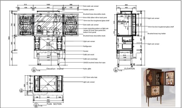 3D model of Custom furniture design  Hotel furniture drawing